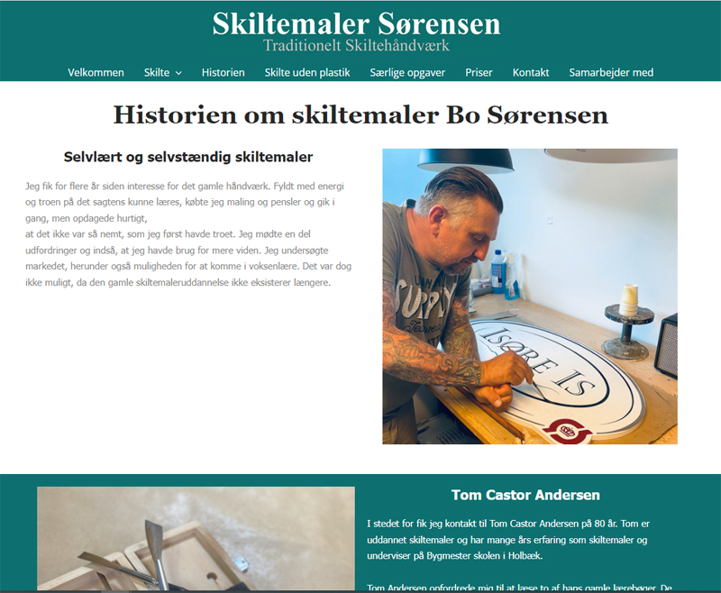 Skiltemale-Bo-Sørensen-Hjemmeside fra TSLfilm